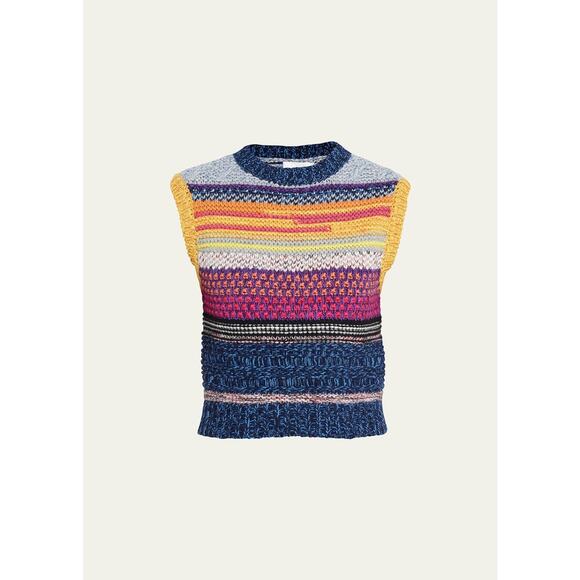 Chloé Striped Sleeveless Cashmere Sweater - Picture 7 of 13